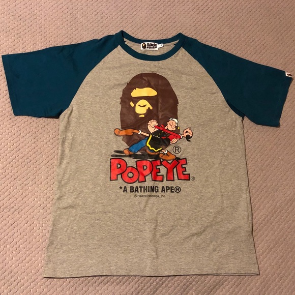 Bape Other - A Bathing Ape x Popeye Short Sleeve Raglan T-Shirt